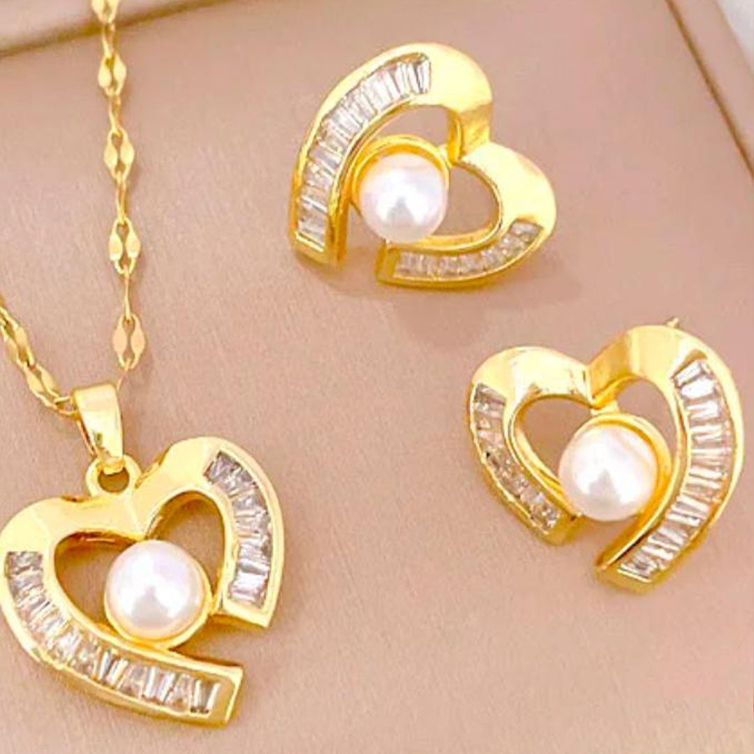 Luxurious Shine Necklace with Earrings - A01